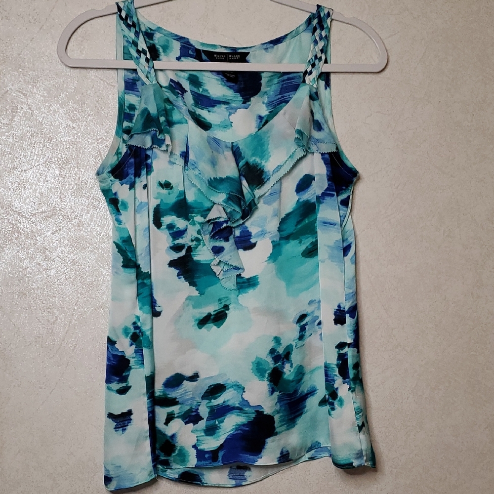 White House Black Market Blue and Green Women's Top